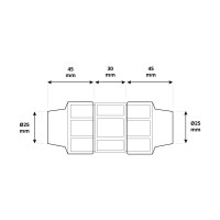 Podgląd: Przelot PP 25mm do przedłużania i łączenia rur doprowadzających Podgląd: Przelot PP 25mm do przedłużania i łączenia rur doprowadzających