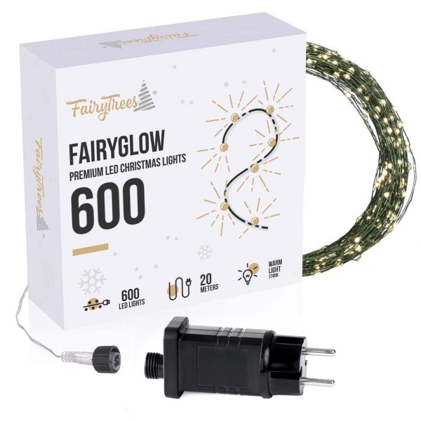 Lampki choinkowe LED 30 m FairyGlow 600 Premium