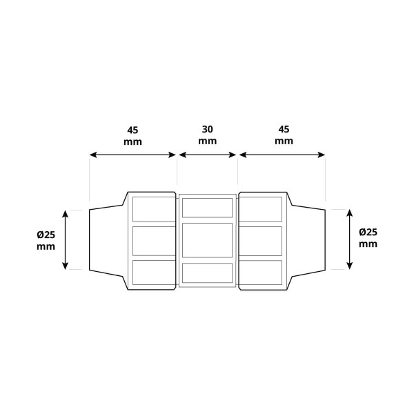 Przelot PP 25mm do przedłużania i łączenia rur doprowadzających